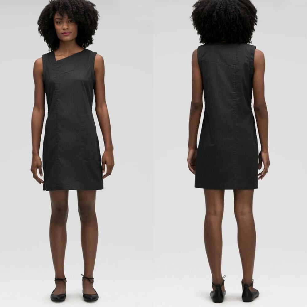 NAU Motil Stretch Charcoal Gray Sleeveless Shift Sheath Dress Size M Medium